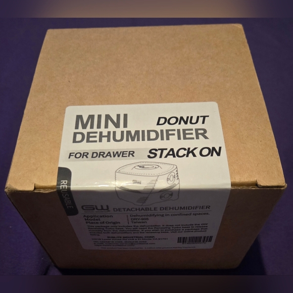 GW Donut Mini Dehumidifier DRY-905 Cordless Moisture Absorber (New, Sealed) - Picture 1 of 2